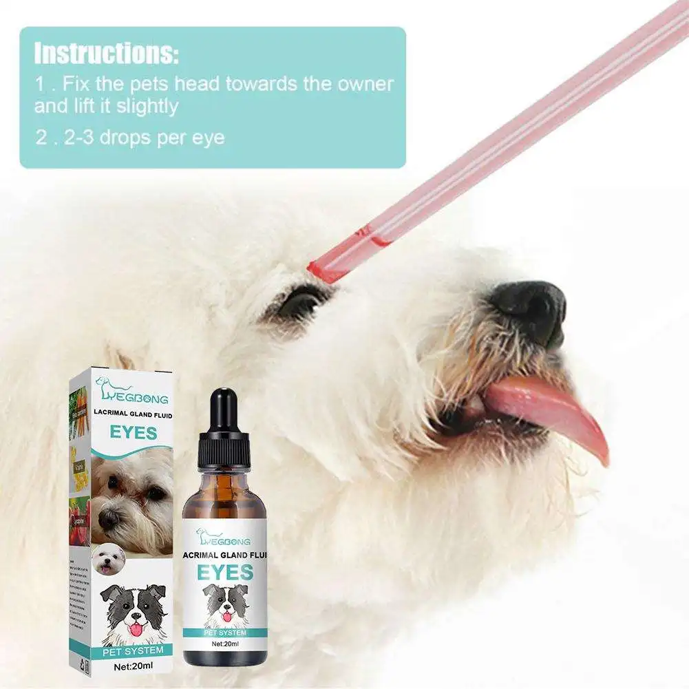 20ml Pet Eye Drops Dogs Cats Eyes Tear Stain Remover Pet Supplies Cleaner Cleaner Care Kitten Eye Dirt Bactericidal Elimina Z1C8