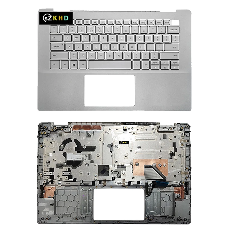 

Новинка, Оригинальный чехол для ноутбука Dell Inspiron 5490 5498, Безель для клавиатуры, верхняя крышка без сенсорной панели, подставка для рук, верхняя искусственная кожа, серебристый корпус для ноутбука