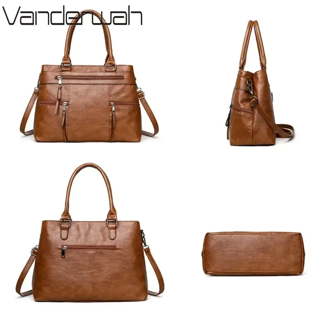Elegant Handbag for Women High Quality Leather Top-Handle Bags Purse Ladies Shoulder Crossbody Bag Large Casual Tote 2025 Hot 5