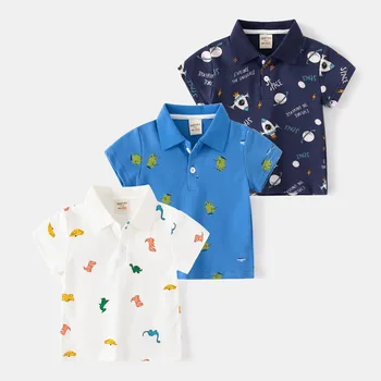 Moda Bambini Ragazzi Polo Colletto alla coreana di lusso Sport Bambini Ragazzo Vestiti T-shirt estiva Polo per bambini in cotone morbido e traspirante 1