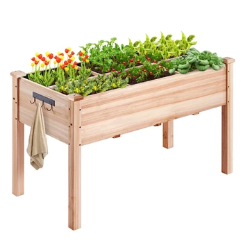 Wooden Raised Garden Bed Planter Box 47.2x22.8x30 1