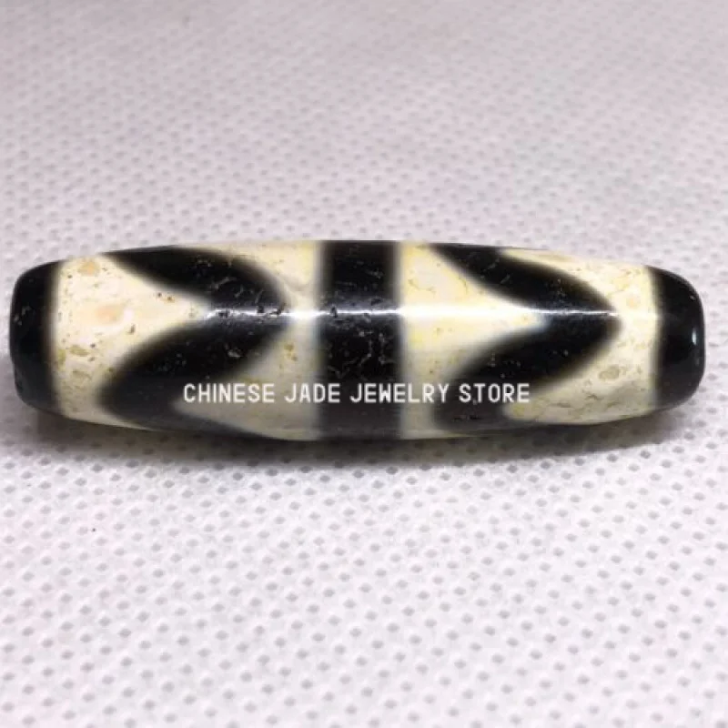 

Античный волшебный старый Тибетский Агат * тигровые зубы * амулет бусины дзи C018