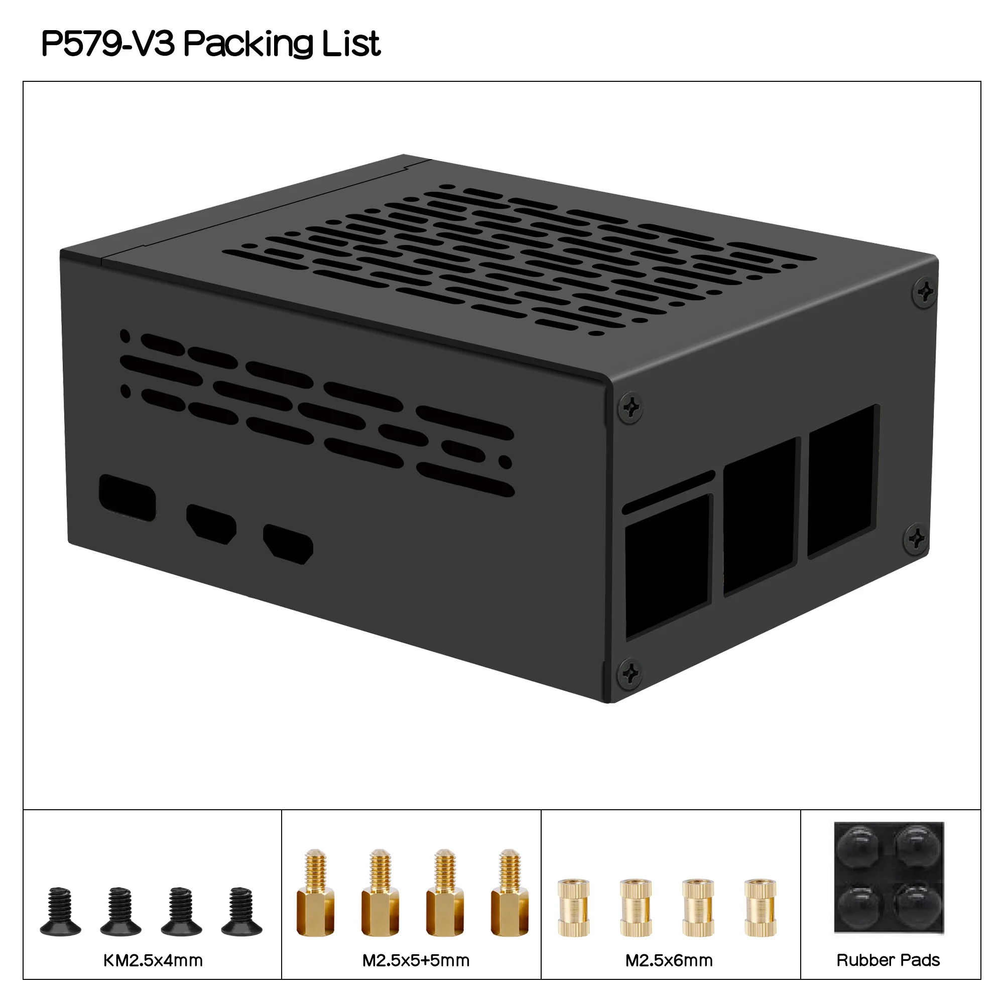 Raspberry Pi 5 Case (P579-V3) | Support PCIe M.2 NVMe SSD Shield