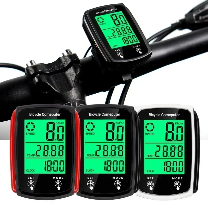 Wired Bike Computer LED Digital Bicycle Speedometer Odometer Touchscreen Cycling Computer Waterproof with Backlight 2