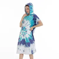 Microfiber swimming absorbent quick drying beach towel Cape hooded can wear men's and women's beach bathrobes surf bath towel 2