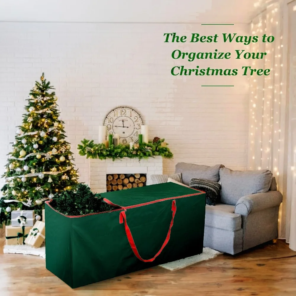 Oxford-Sac de rangement pliable pour guirxiété de Noël, sac d'arbre de  Noël, grill, rangement d'ustensiles de Noël, rangement pour la maison,  décoration