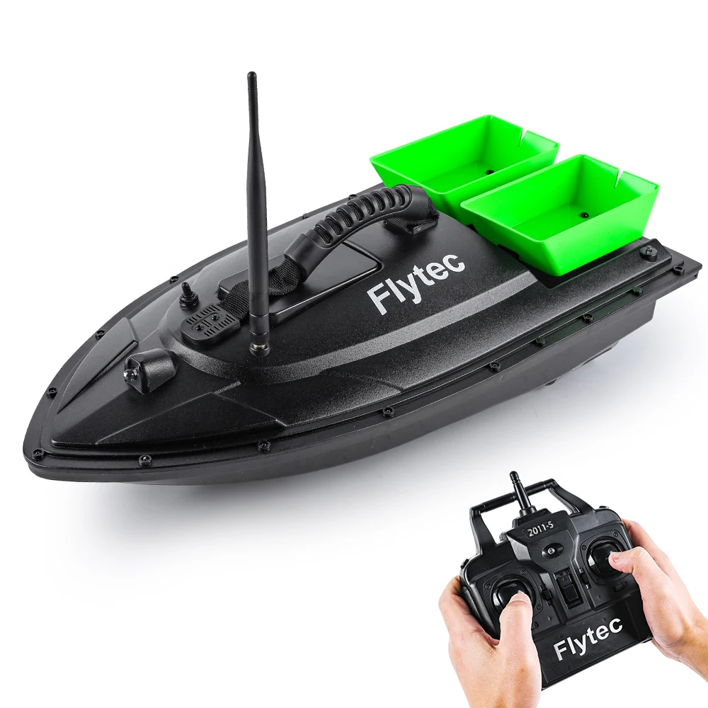 Barco De Cebo De Pesca Teledirigido 500 M – RC Camuflaje Con Carga De 1.5 Kg, Hélice De Tres Hojas, Luz LED, ABS Resistente