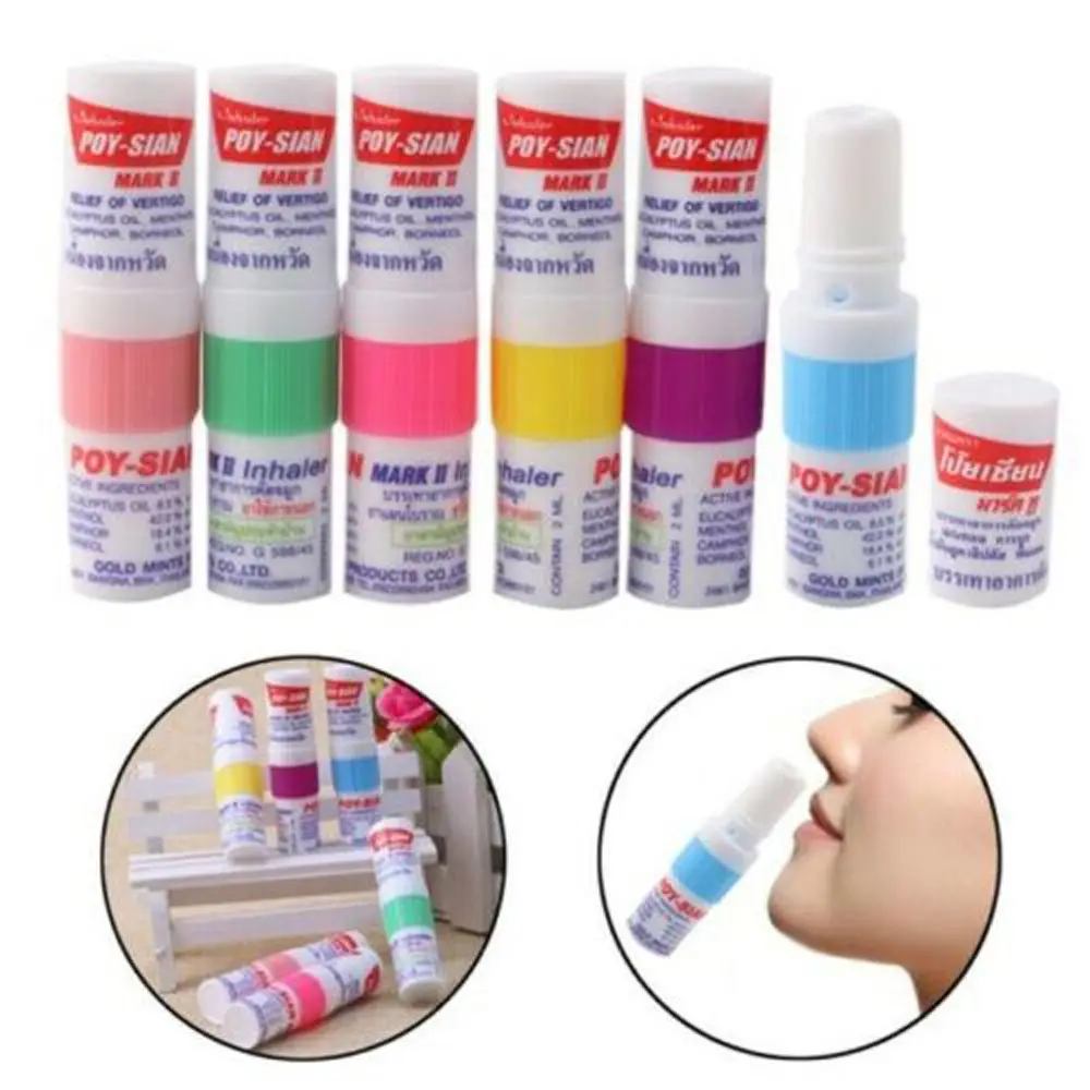Poy Sian Stick Motion Sickness Aroma Oil Stick Nasal Congestion Health Care Mint Cylinder Oil Nasal Inhaler Dizziness Inhaler
