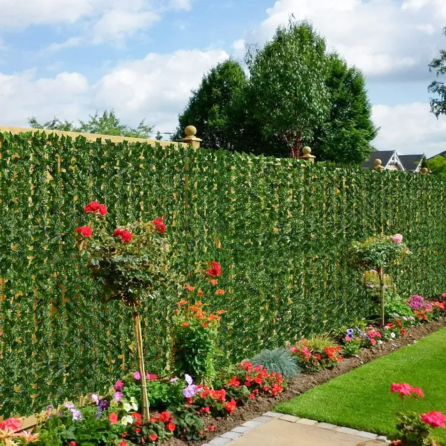 100/300 centimetri edera artificiale siepe recinzione pannelli verde finto edera foglia privacy recinzione schermo per la casa esterna giardino balcone decorazione 4