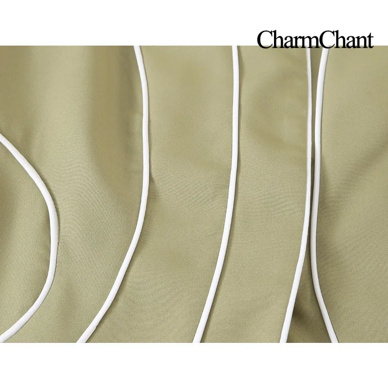 CHARMCHANT Blazer Femme à Col Montant, Coupe Ajustée, Motif Géométrique et Passepoil Contrastant, Idéal pour le Bureau, les Soirées et l'Automne 2026