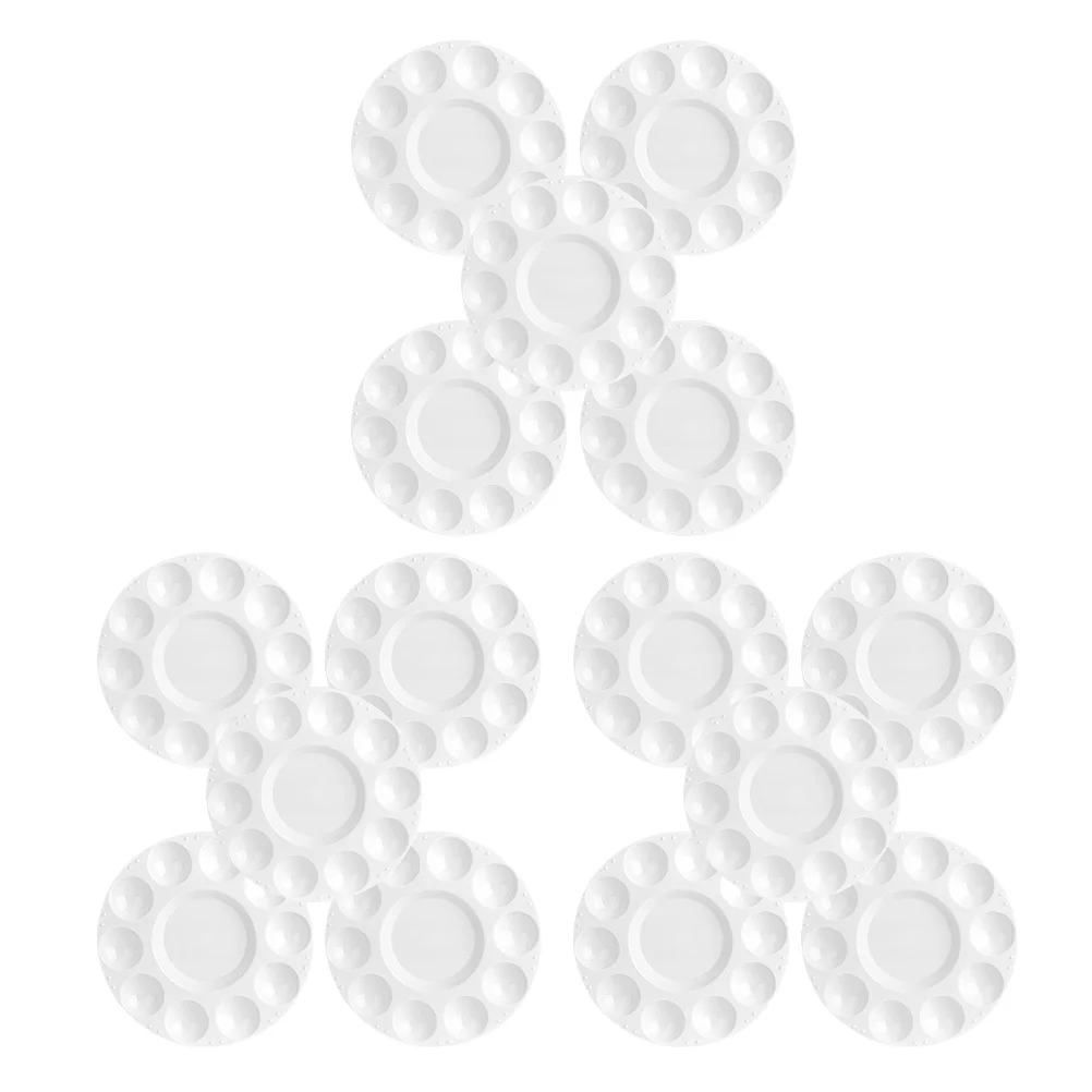 15 Pcs 11 Palettes Paint Mixing Tray Pigment Pallet Painting Color Trays Watercolor Fixing Plate Gouache Child