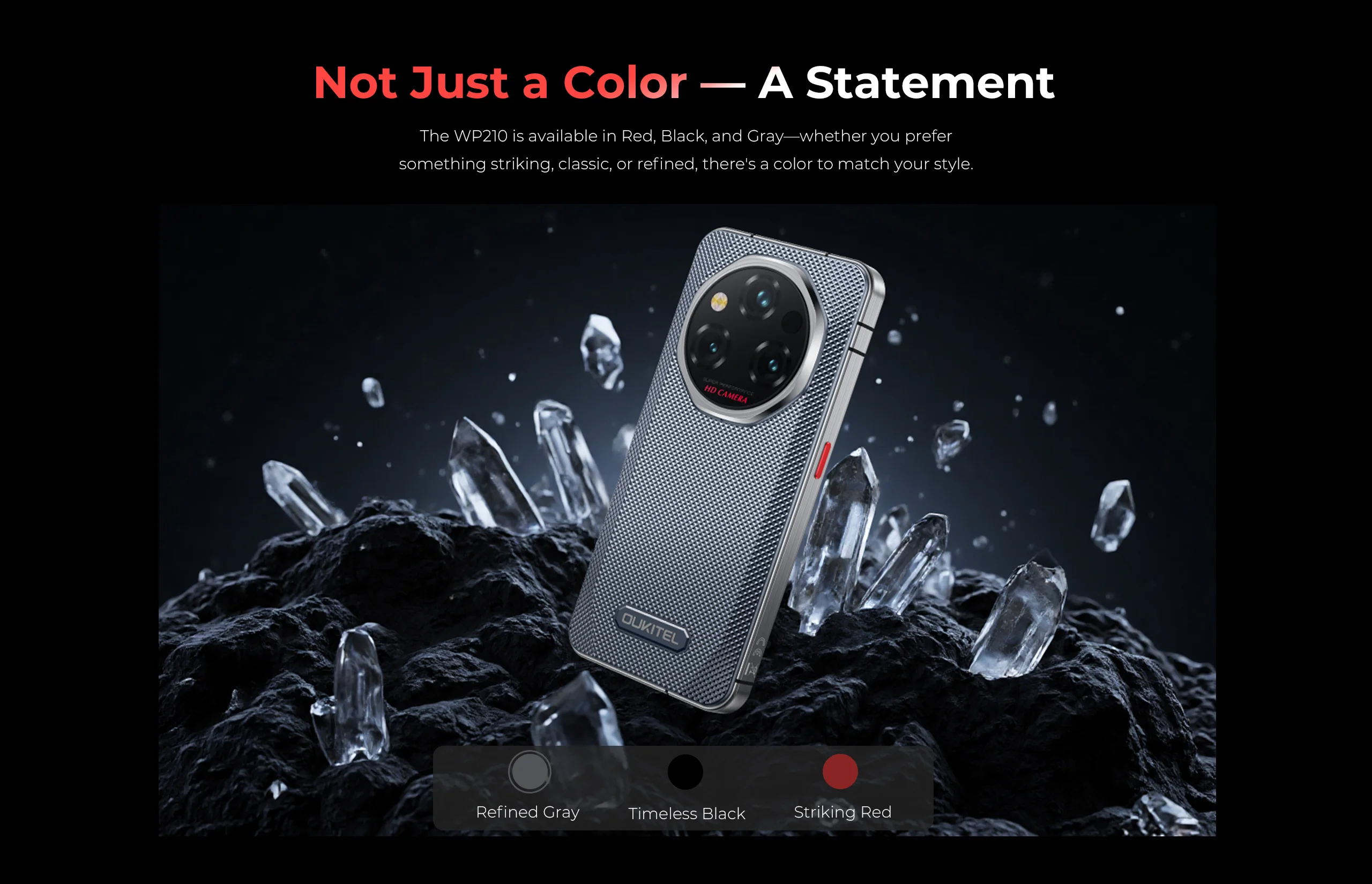 OUKITEL WP210 5G Rugged  Phone MTK 8200 6.7 Inch FHD+ 12GB RAM 512GB ROM Mobile Phone 8800mAh 108MP Android15 45W Cellphone NFC