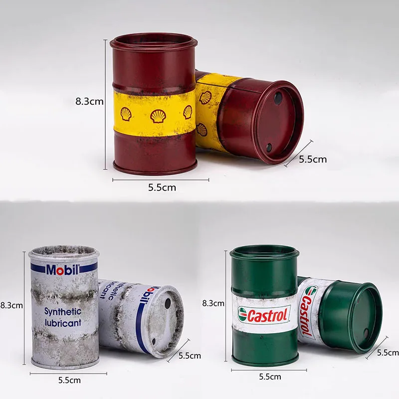 8.3*5.5CM 시뮬레이션 소형 화학 오일 드럼 모델 크리 에이 티브 스토리지 박스 데스크탑 장식 군사 전쟁 게임 장면 디오라마