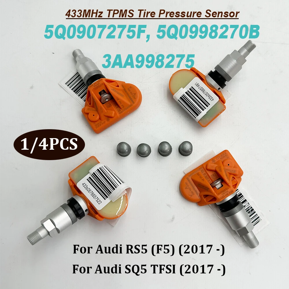 

1/4 шт. 5Q0907275F 5Q0907275 TPMS 433 МГц датчик давления в шинах 5Q0907275B 3AA998275 5Q0998270 5Q0998270B для A-udi SQ7 TDI
