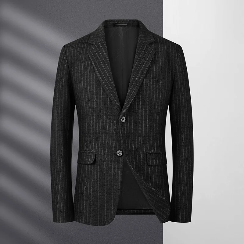 Men's Striped Suit Set Spring Autumn Plus Size M-12XL