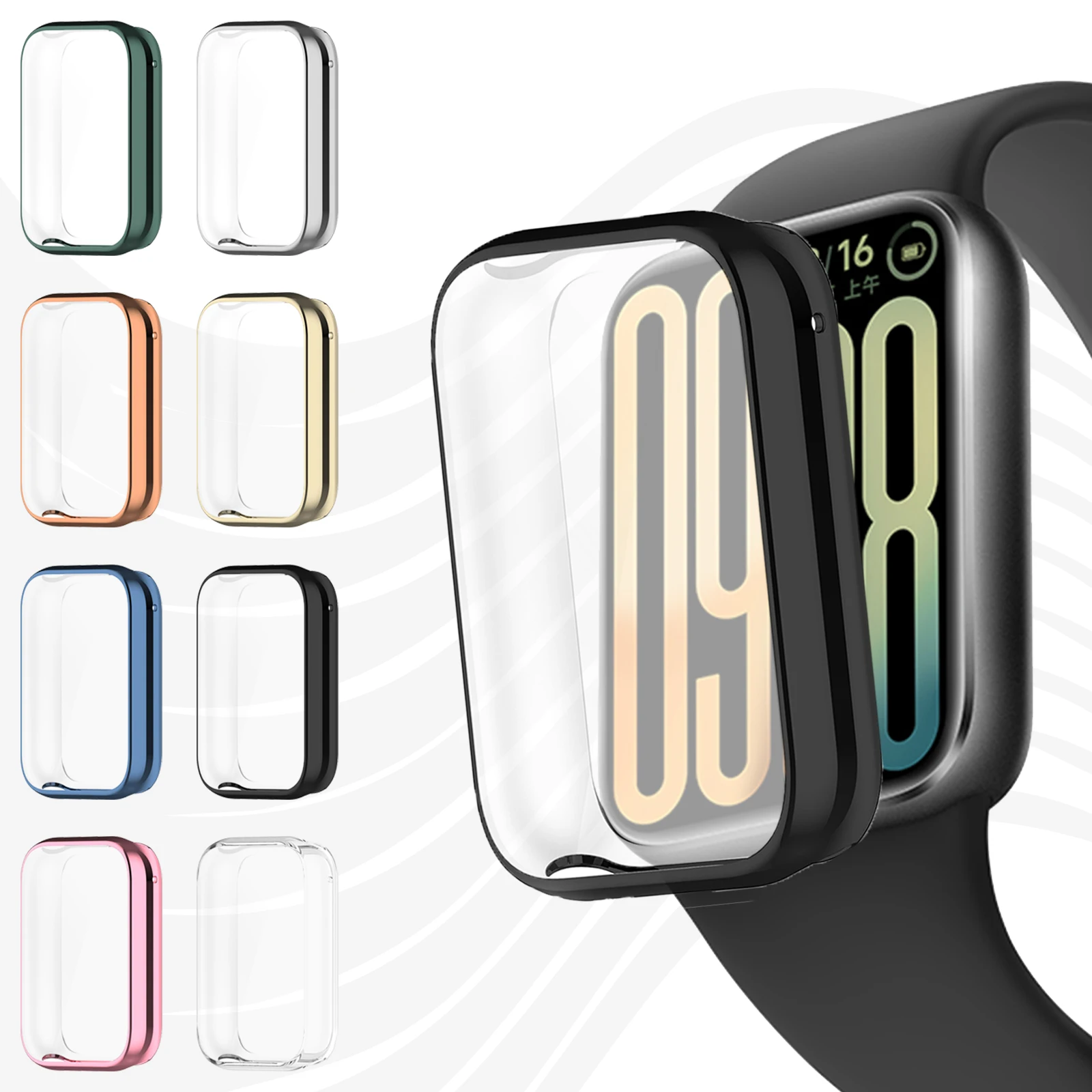 TPU Protective Case & Screen Protector for Xiaomi Mi Band 9 Pro — All‑Around Bumper Cover