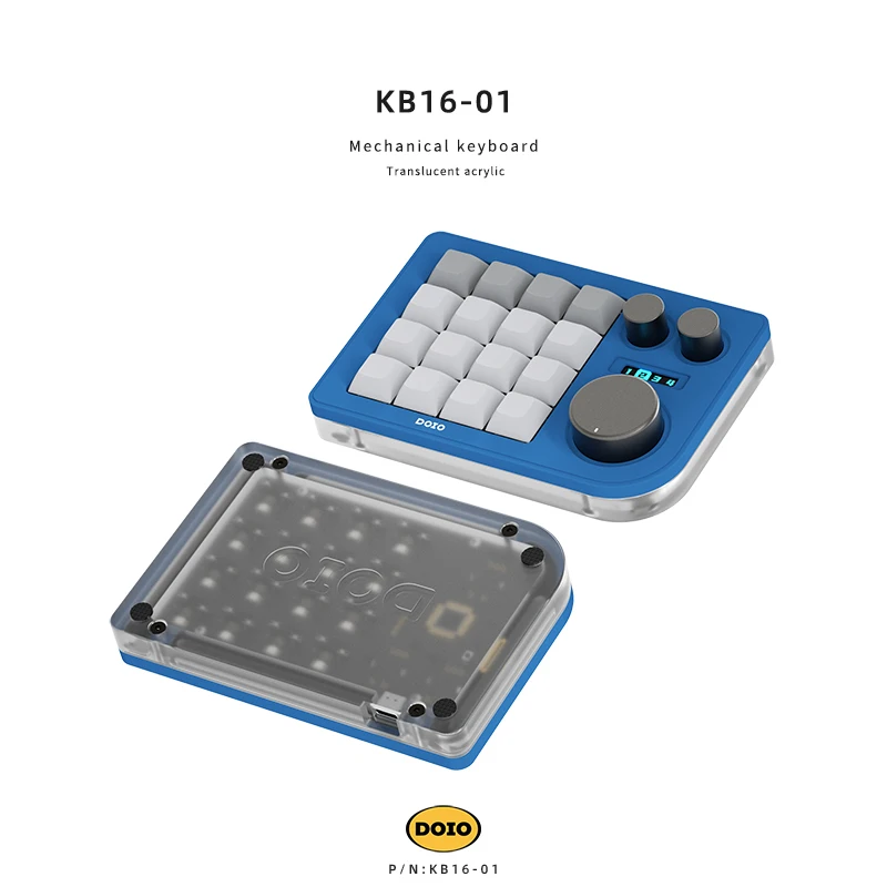 Doio-ミニキーボード16キー,キー,ハンドルコントロール,カスタムqmk 
