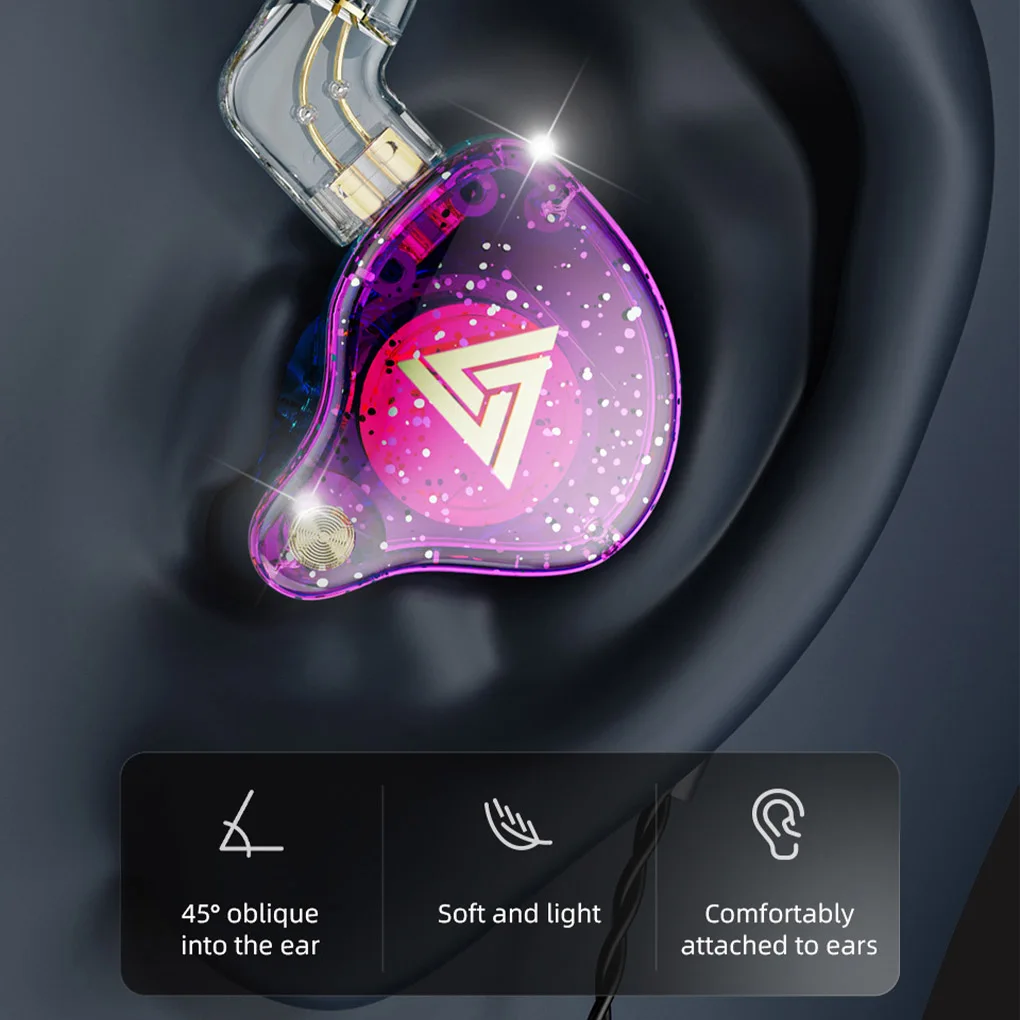 

QKZ Wired Earphone In-ear Type Gaming Headphone Detachable HiFi Stereo Sound Headset with Microphone Colorful