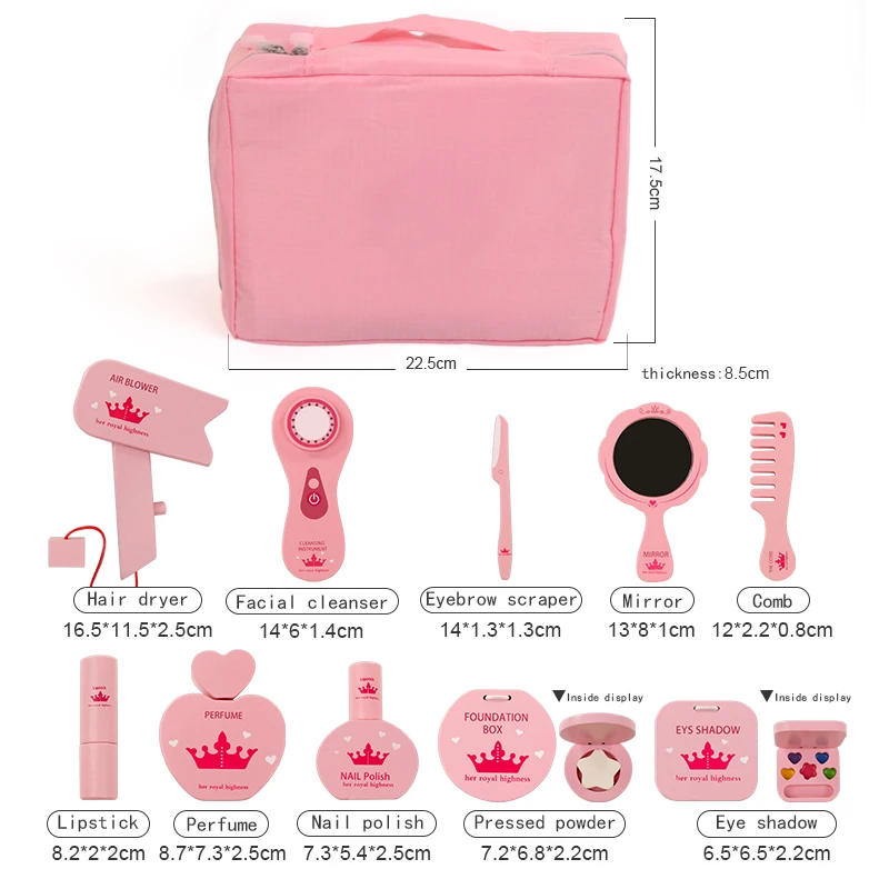 Wooden Makeup Toys Pretend Play Simulation Makeup Bag Girls Make Up Dressing Table Cosmetics Toys Birthday Gifts For Children