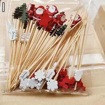 Christmas Bamboo Food Picks Set 1