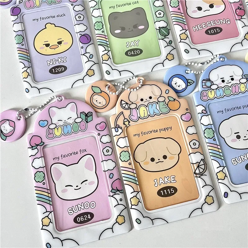 Kawaii ins  Cute 3 inch Kpop Photocard Holder Photo Card Holder Bag Pendant School Stationery 2