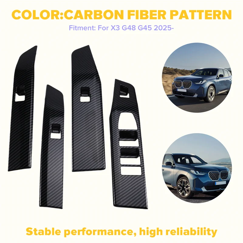 QQ- BMW X3 G48 G45 2025-윈도우 스위치 리프터 패널 트림 프레임 커버 스티커 인테리어 액세서리 자동차