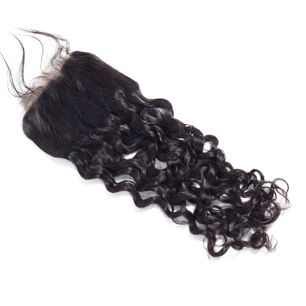 Brazilian Water Wave Lace Closure 4x4 5x5 Human Hair Lace Closure Only Free/Middle/Three Part Remy Human Hair