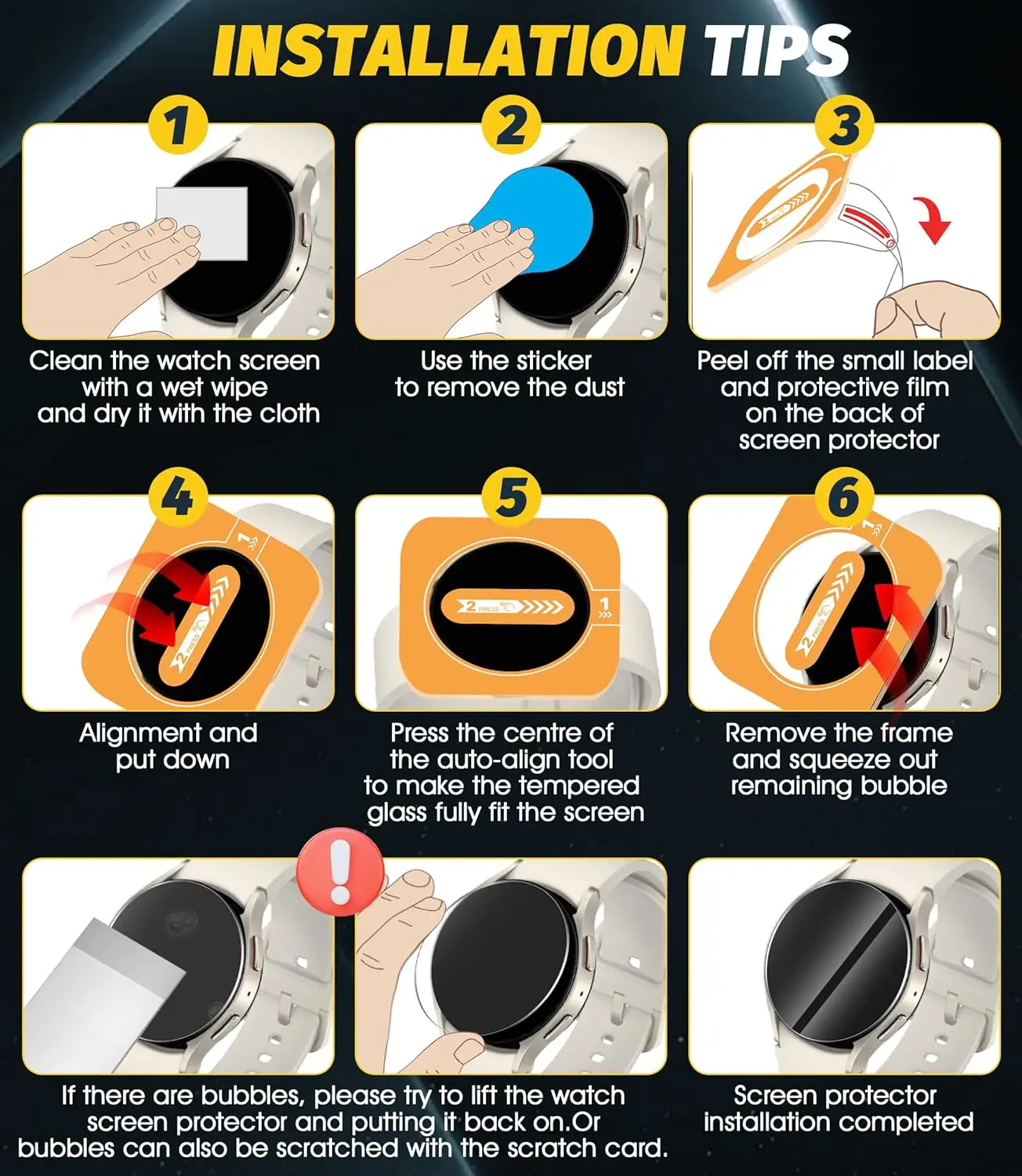 Tempered Glass for Samsung Galaxy Watch Ultra 47mm 2025 Anti-Scratch Protective Film SmartWatch Screen Protector Easy to install