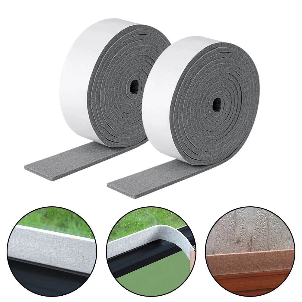 Non-woven Fabrics Door Window Seal Strip Anti-condensation Strips Water Absorption 2M 4 MM Reusable 2pcs Household Tools Tapes