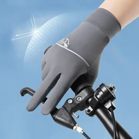 Men's Ice Silk Breathable, Cool, Sunscreen, UV Protection, Cycling, Sports, Fishing, Non slip All Finger Gloves 2