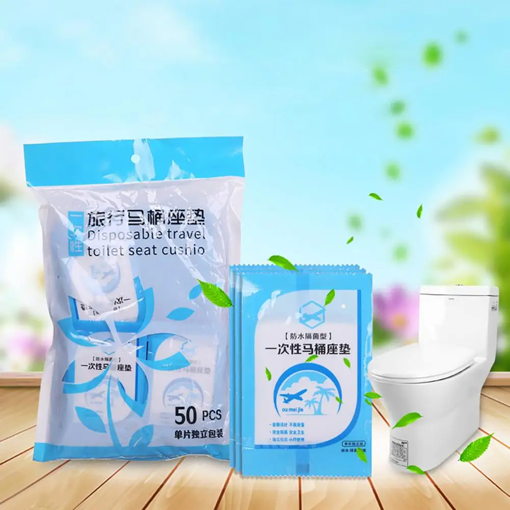 50Pcs/Set Great WC Pad Widely Applied Hygienic Toilet Mat Travel Disposable Toilet Seat Pad for Home Seat Cover