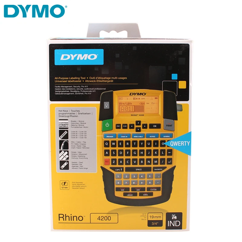 DYMO 4200 라벨 프린터 DYMO Rhino 4200 산업용 라벨 메이커, 유연한 나일론 비닐 라벨 테이프 45013 45023 18443 18444 18432