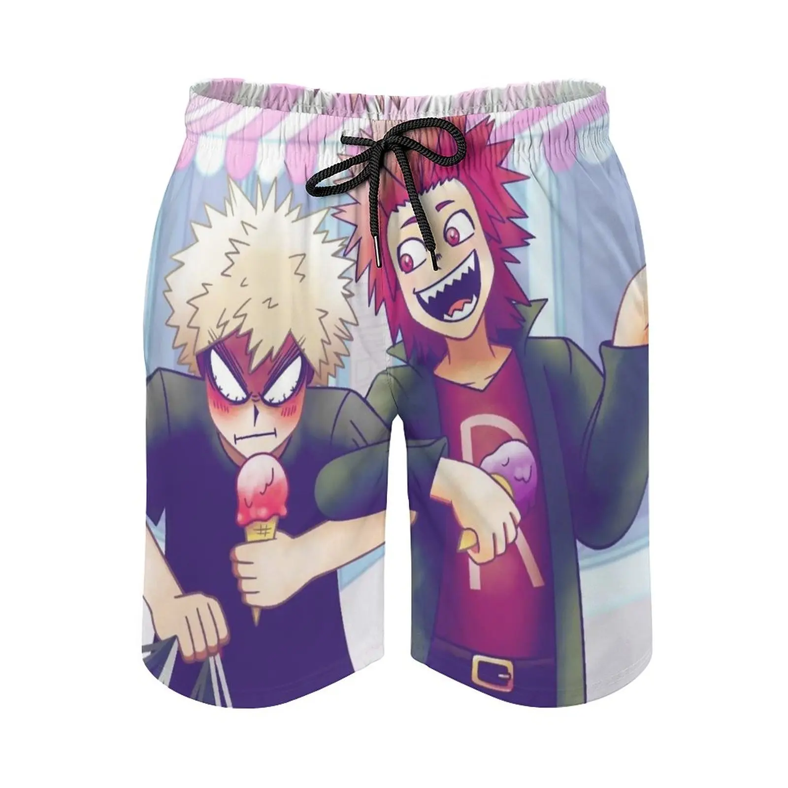 

Kirishima And Bakugo мужские пляжные шорты плавки с карманами сетчатая подкладка серфинг Boku No Hero Kirishima Bakugo мороженое