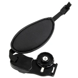 Premium PU Leather Camera Wrist Strap - High-Quality Black Hand Grip (Black)