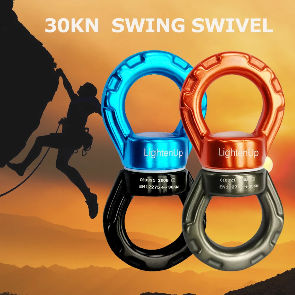 

30KN Outdoor Climbing Carabiner 8-Shaped Connecting Rotating Ring Rope Swivel Universal wheel fixed Climbing Yoga Accessories