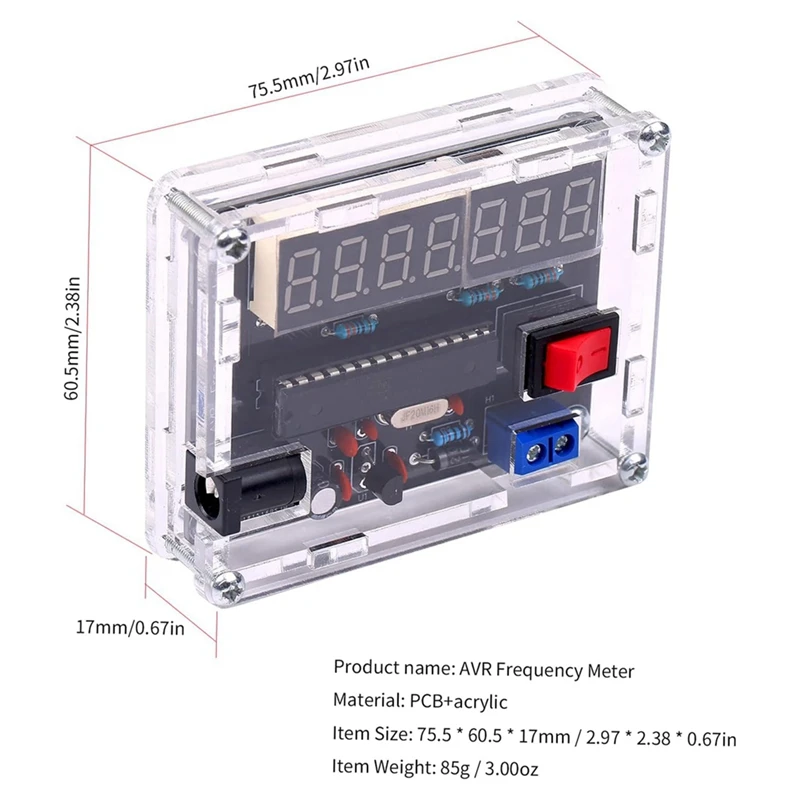 쉘 카운터 포함 주파수 계량기, 10Mhz 주파수 계량기, DIY 키트, AVR 주파수, 0.000 001Hz 해상도