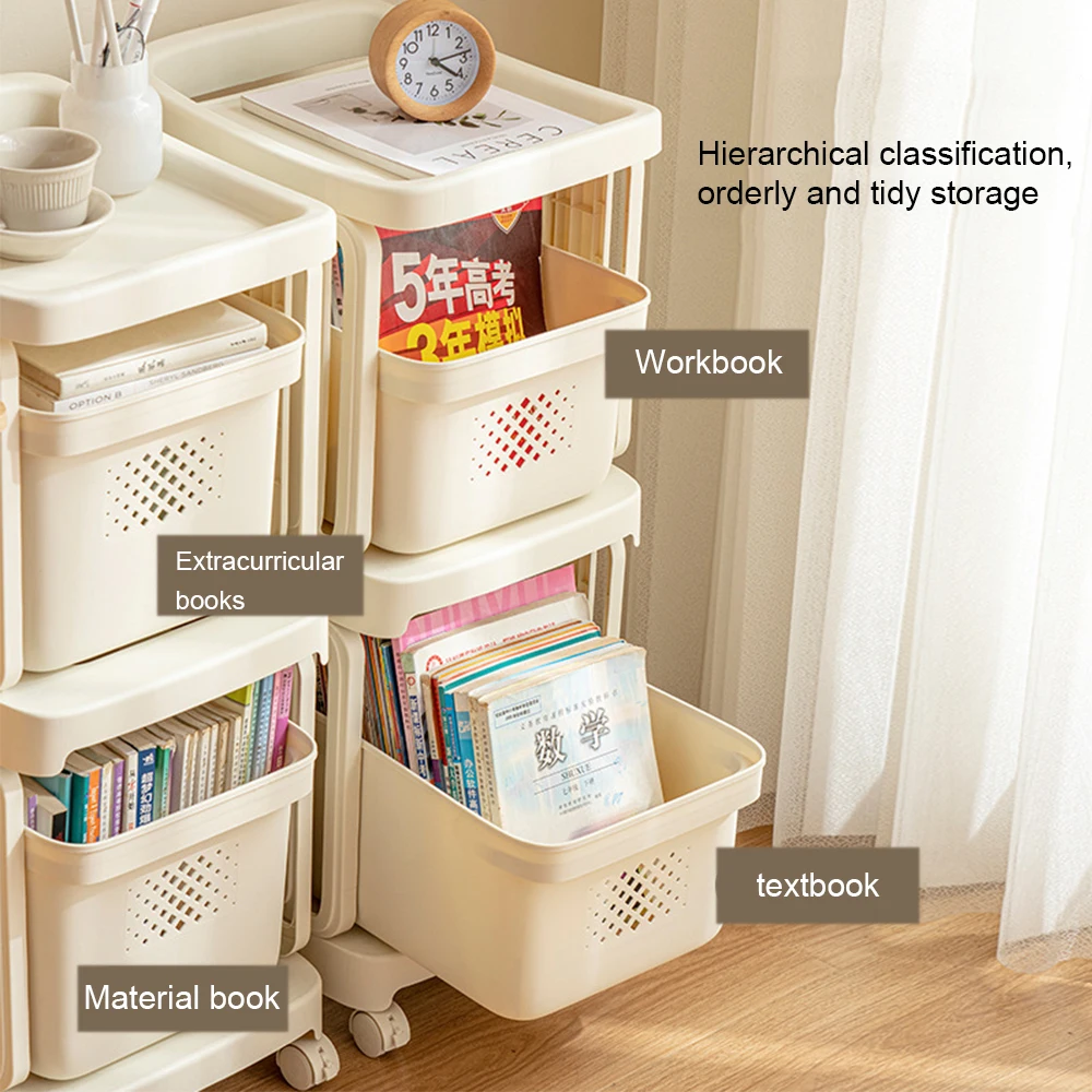 Mobile Rack Trolley Bookshelf With Drawer Kitchen Organizers And Cart Storage Rack Household Cart With Wheels Kitchen Organizers