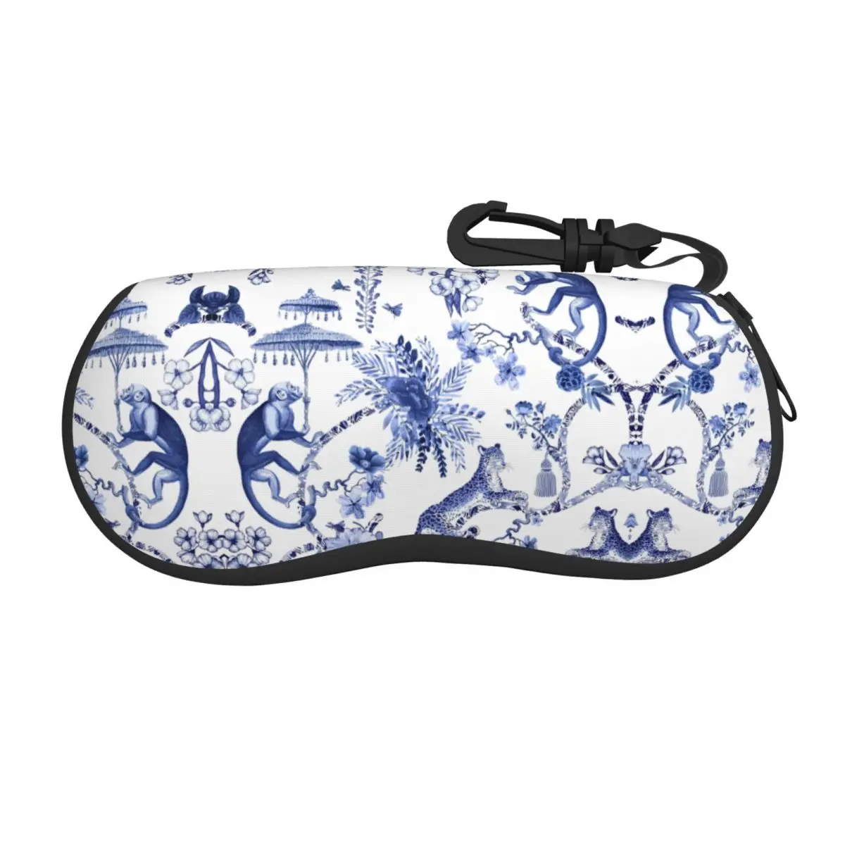 

Playful Menagerie Blue White Chinoiseire Pattern Shell Eyeglasses Protector Cases Fashion Sunglass Case Porcelain Glasses Bag