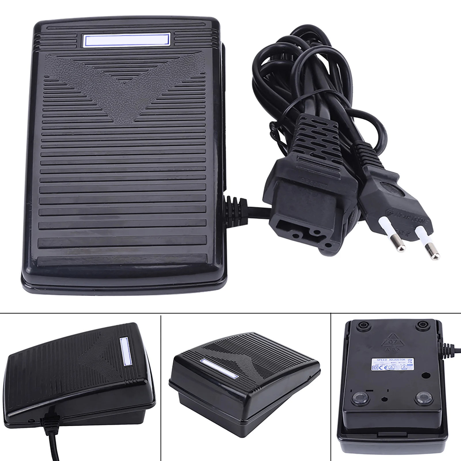 전원 코드가 있는 가정용 재봉틀 발 제어 페달, EU 플러그, 220V, W 코드 페달 제어 재봉틀 부품