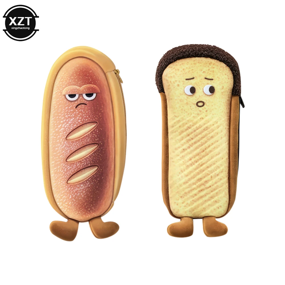Funny bread cute pencil case plush creative pencil bag School stationery bag Children pen case prizes gifts Student pencil cases - 6
