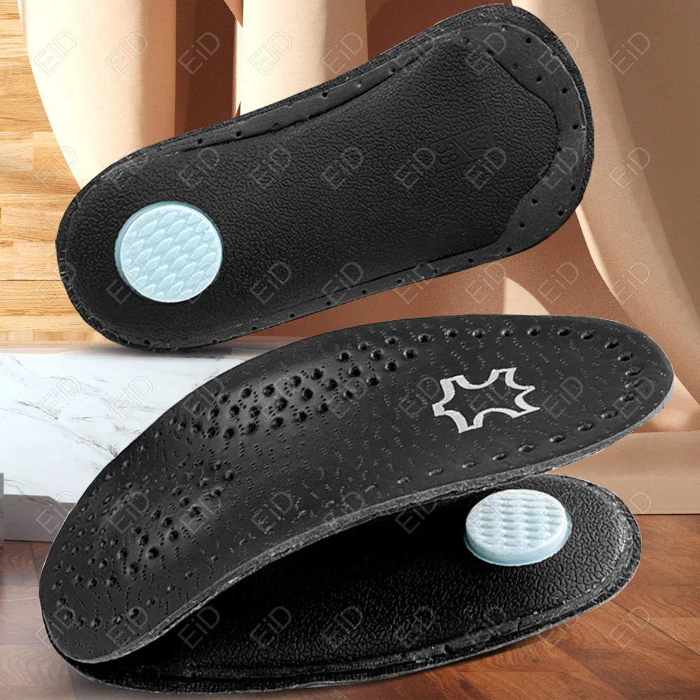 Leather Orthopedic Insoles For Shoes Men Arch Support half Insole