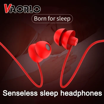 VAORLO 3.5mm 이어폰 유선 수면 이어폰 ASMR 귀 없음 루트 스테레오 하이파이 음악 보이지 않는 헤드셋 마이크 소음 차단 이어 버드
