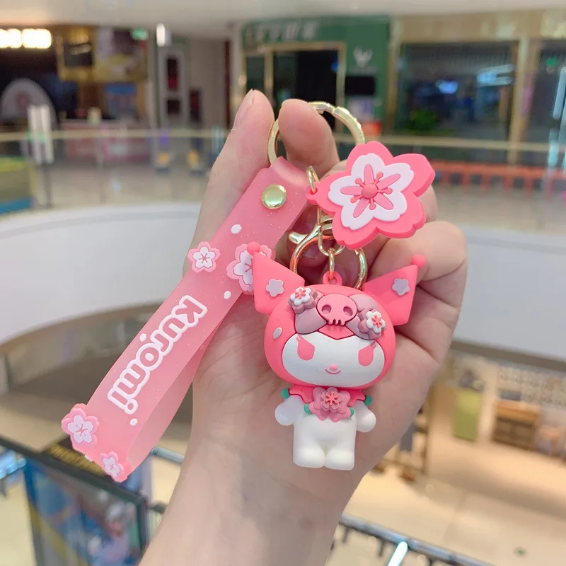 Sanrio personagens hello kitty kuromi mymelody cinnamorol chaveiro pingente  japonês cherry blossom série presente para meninas - AliExpress