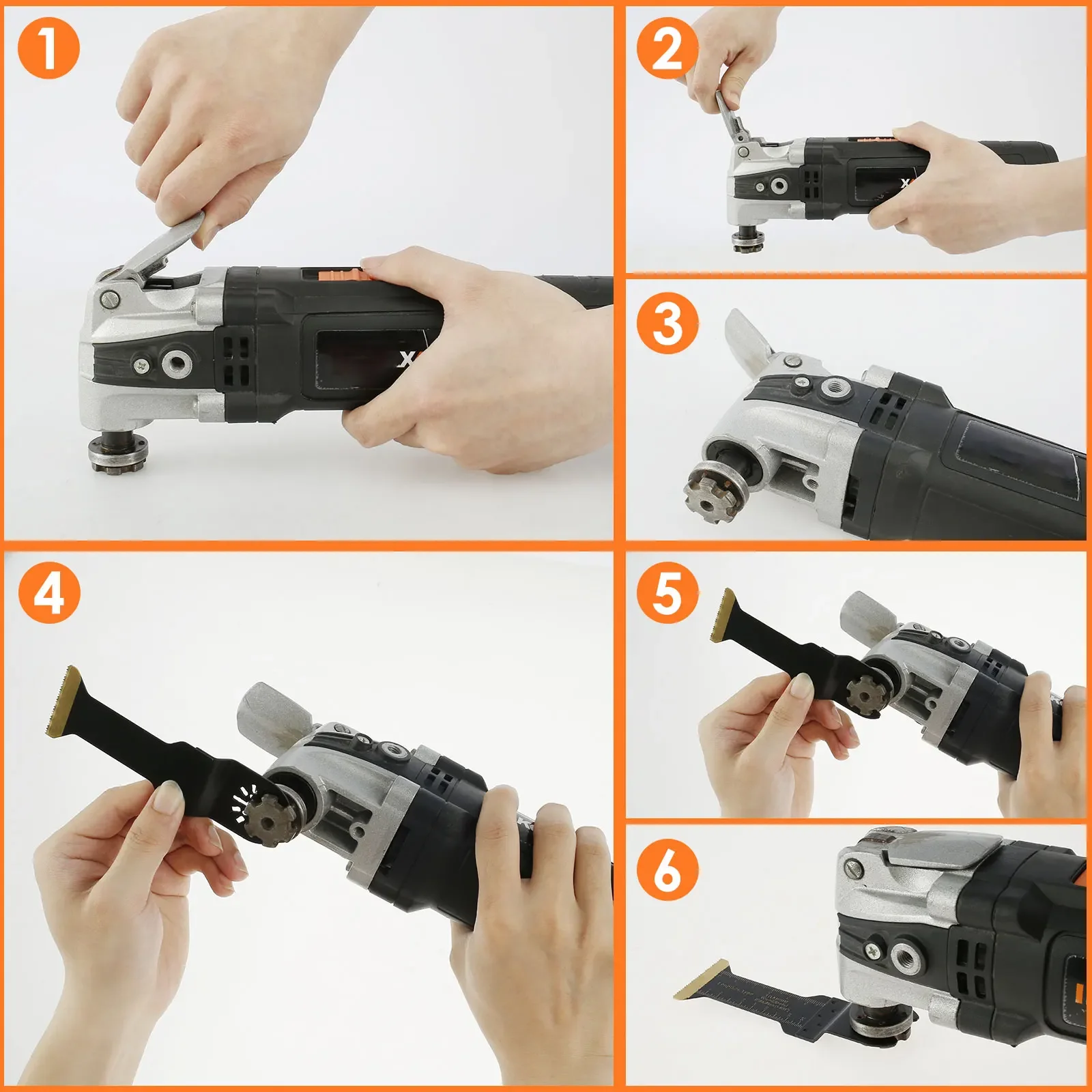 Lame Per Utensile Oscillante - Set 6 Pezzi, 34 Mm, In Acciaio Al Carbonio, Per Legno E Metallo - Foto 7