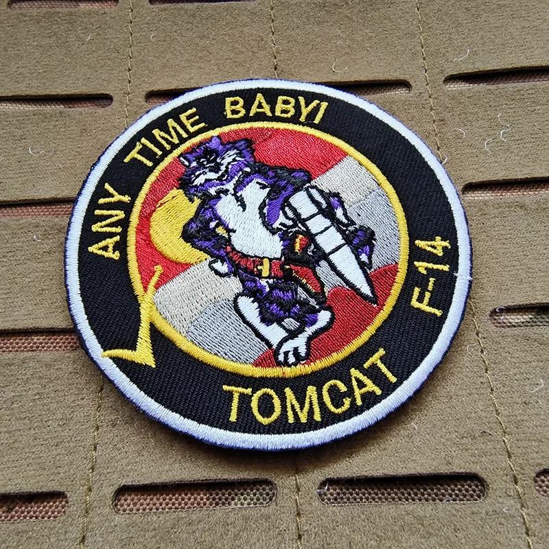 Tomcat F-14 VF-31 펠릭스 고양이 소대 배지 전술 액세서리 사기 엠블럼 자수 후크 & 루프 패치 배낭 스티커