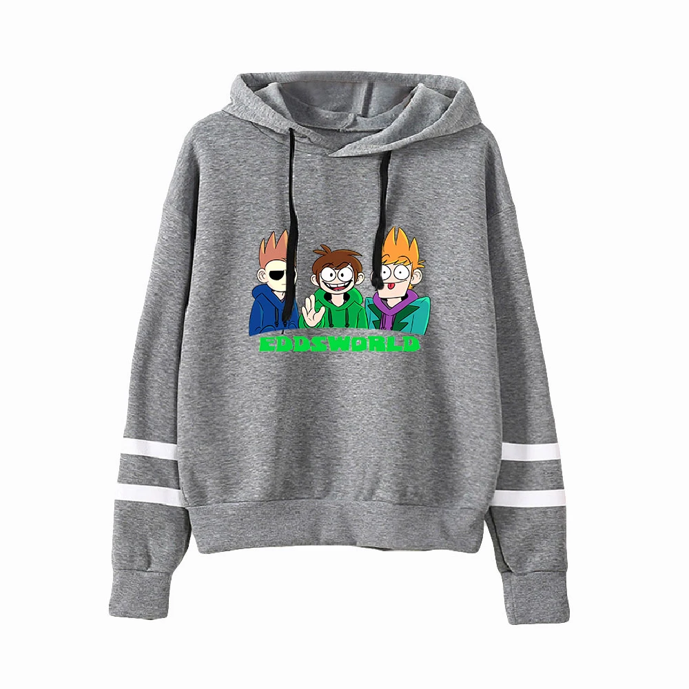 Eddsworld Cartoon Anime Unisex Pocketless Parallel Bars Sleeve Sweatshirts Men Women Hoodie Casual Style Funny Clothes