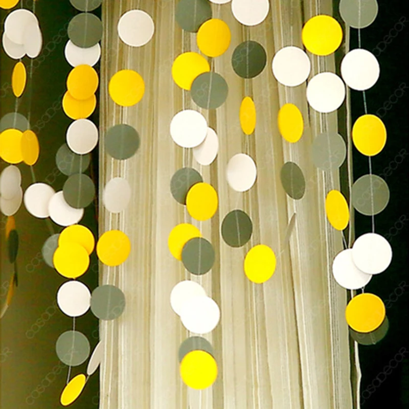 Party Decorations Macaron Colored Circle Garlands for Classroom Baby Shower