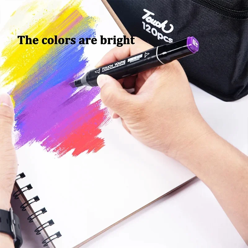 Pennarelli Artistici a Doppia Punta 12-80 Colori per Schizzi e Manga, Penne per Disegno, Cancelleria Scolastica - immagine 3