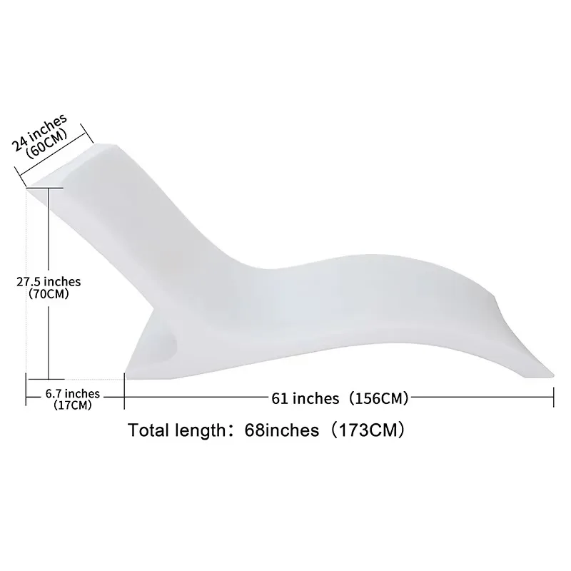 כיסא נוח גלי בריכת שחייה כיסא פנאי מים פלסטיק כיסא חוף חיצוני כיסא נוח עמיד למים ומסנן שמש