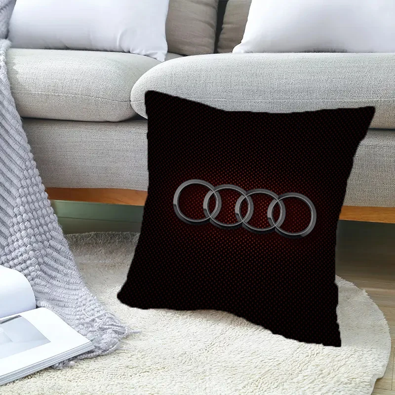 

Двухсторонние подушки с рисунком для кровати, короткая плюшевая наволочка для дивана Audi, подушки 45x45 см, наволочка